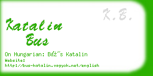 katalin bus business card