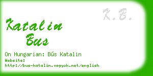 katalin bus business card